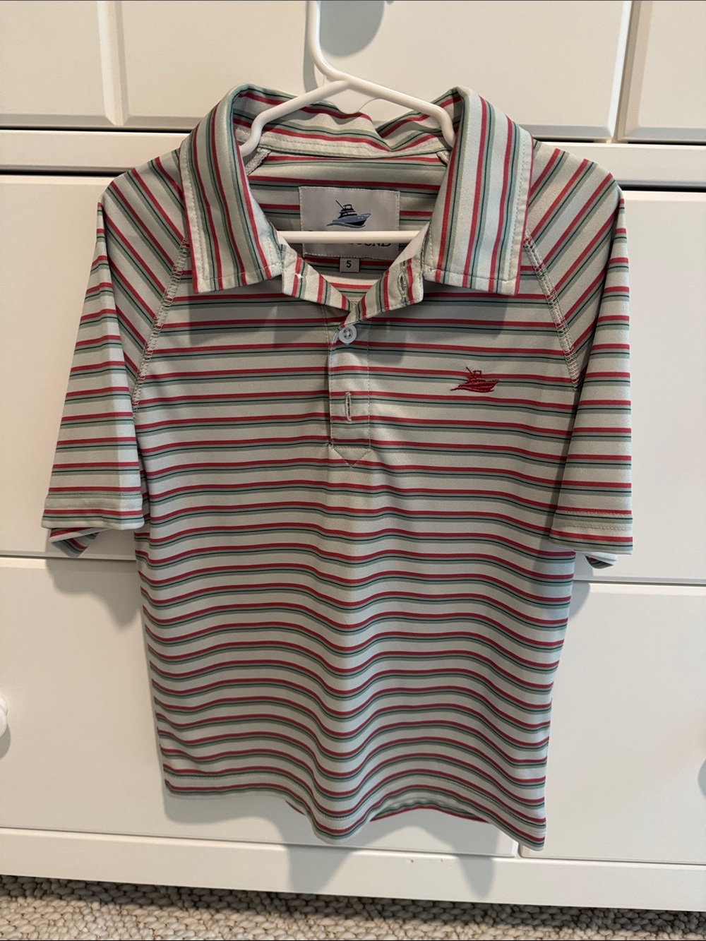 Striped Short Sleeve Polo South bound performance
